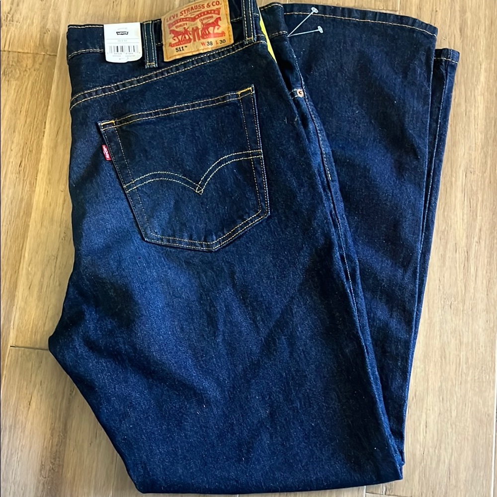 NWT Levi's 511 Slim Stretch Flex Eco Performance Men's Blue Jeans Denim 38 X 30
